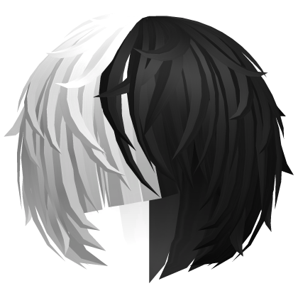 ^,…,^ black&white messy vkei anime emo moe hair 