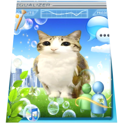 Frutiger Aero Meowl Meme Cape