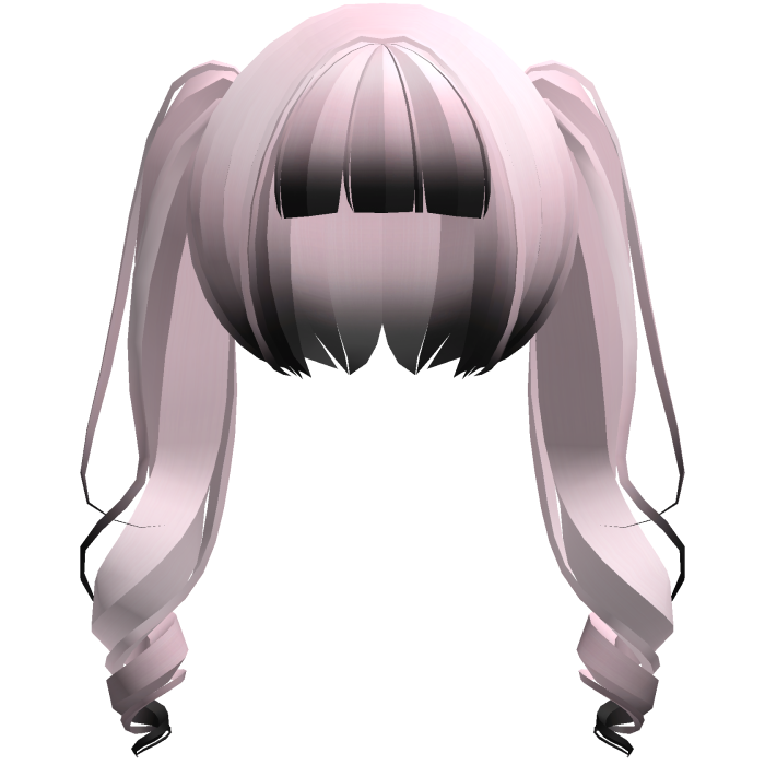 moe neat jirai curly ponytails w bangs pink black