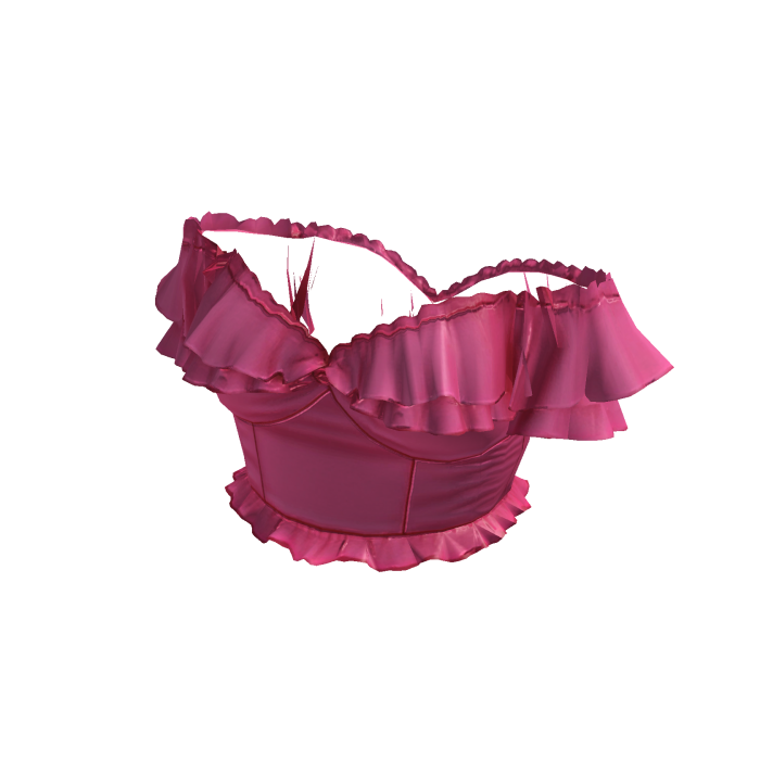 Pink Ruffle Bow Crop Top