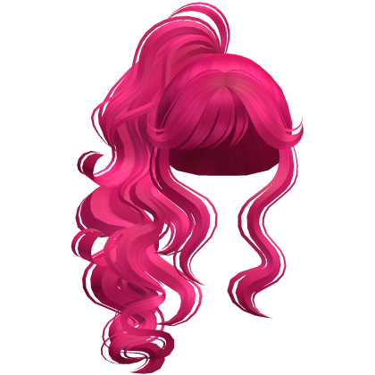 Gyaru Updo Ponytail Curly Hair Hot Pink