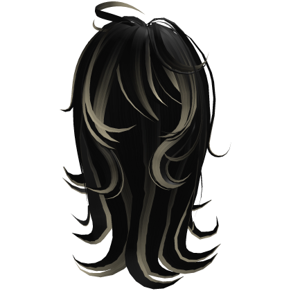 cute messy windy hair (black/blonde) Roblox item