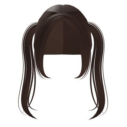 Cute Long Straight Pigtails in Brown