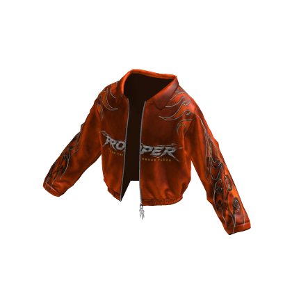 Burnout Glossy Orange Flame Y2k Drip Zip Jacket 