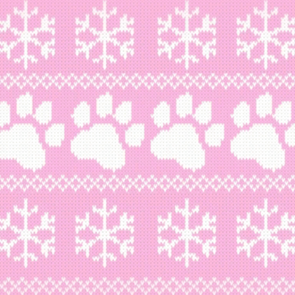 Pink Cat Christmas Sweater Paws