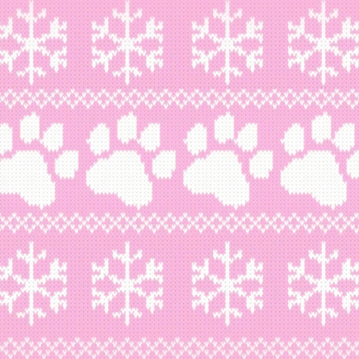 Pink Cat Christmas Sweater Paws