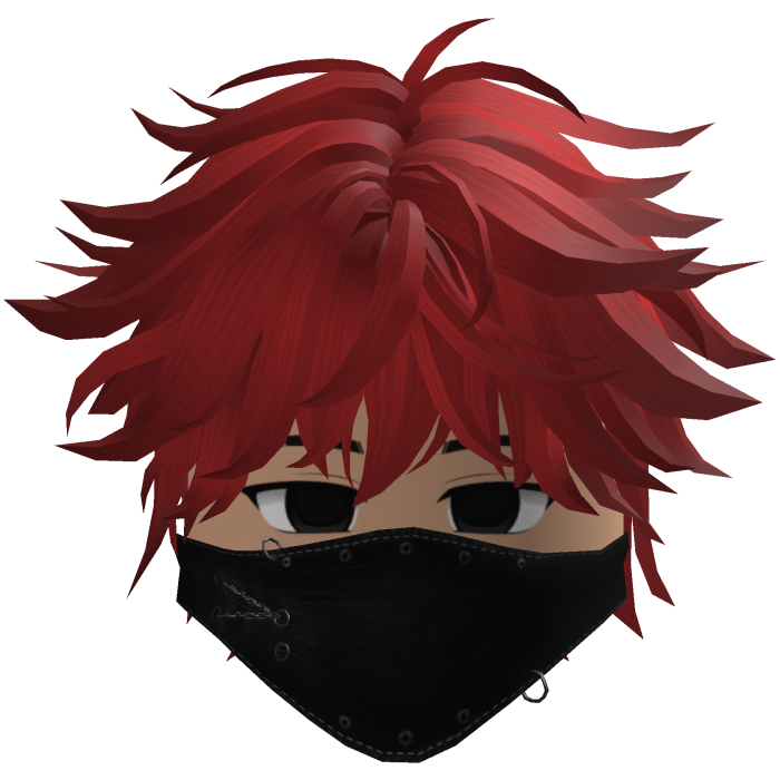 Cute Emo Boy Mask Black Y2K emo ( red )
