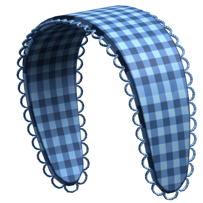 blue cute gingham cottagecore headband Roblox item