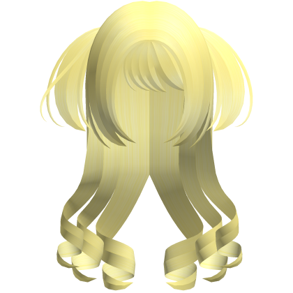 yellow long swirly ends w mini pigtails