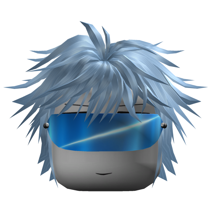 Spiky Anime Hair w/ Visor (Blue)
