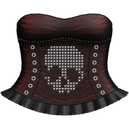 emo studded skeleton short dress in red and black