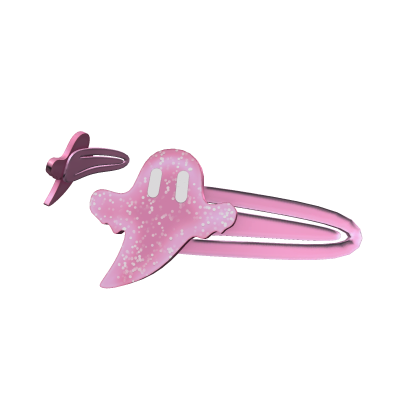 Pink Glitter Ghost Halloween Hair Cips Roblox item