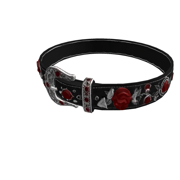 Gothic Red Rose Western Belt