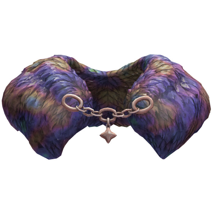 Holographic Rose Fur Chain Collar
