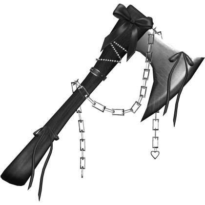 Goth Ribbon Chained Axe In Black Roblox item