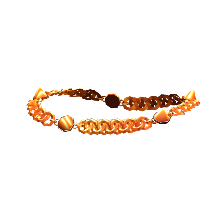 -',ৎ Spiked Metal Orange Chain Necklace (1.0)