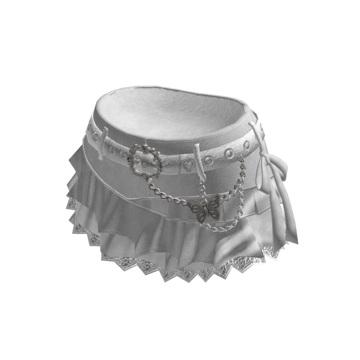 Coquette Ruffle Shorts w/ Bow & Chain (White)