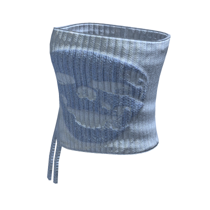☆ baby blue knit skull top