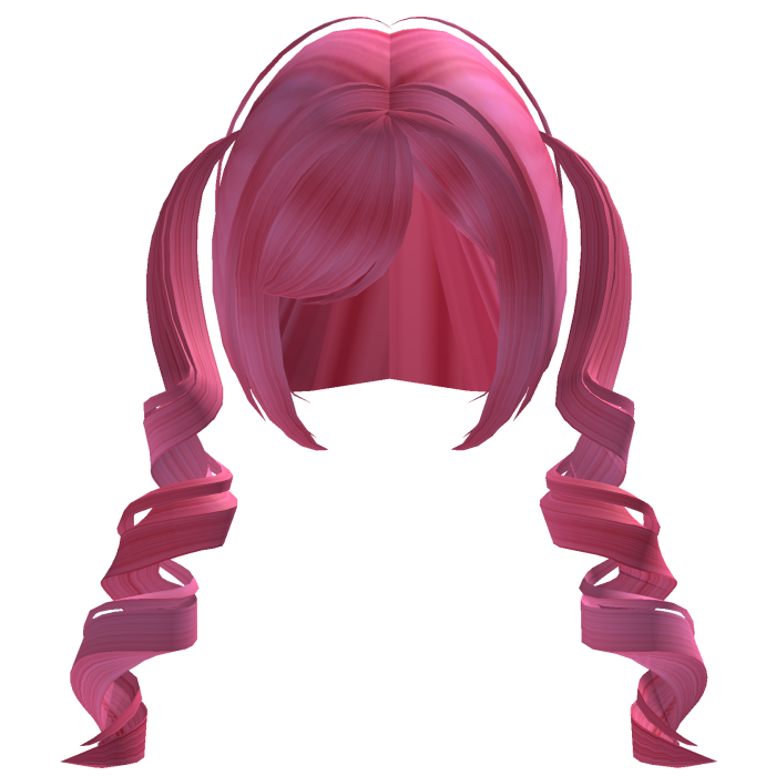 Soft Pigtail curls in Pinkie Pink