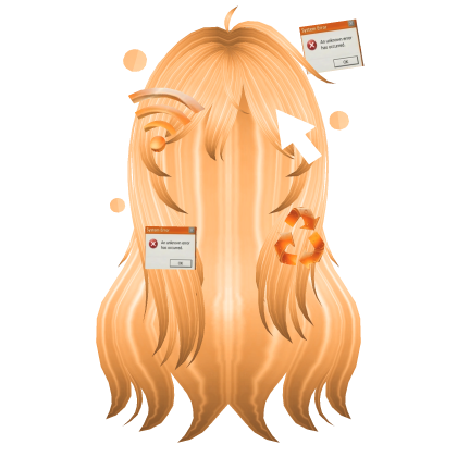 Frutiger Aero Orange Cute Girl Anime Hair