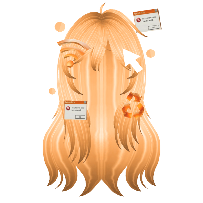 Frutiger Aero Orange Cute Girl Anime Hair