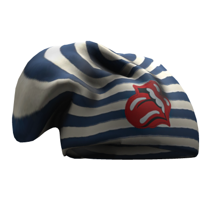 Blue Rolling Stones Slouched Beanie