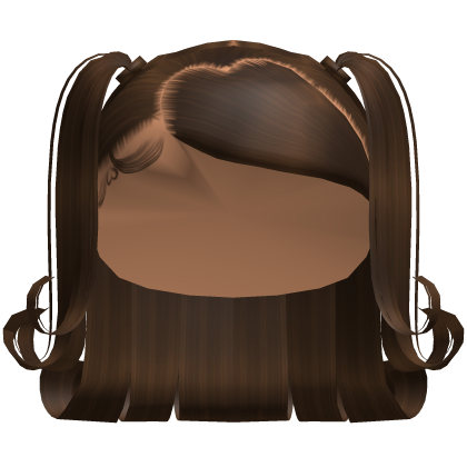 Brown Heart Swoop Curled Bob Pigtails