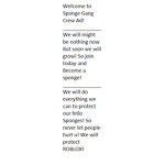 Sponge Gang Crew Development