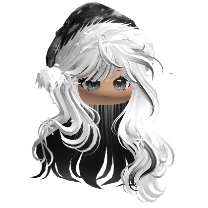 Christmas Waves w/Santa Hat (White&Black)