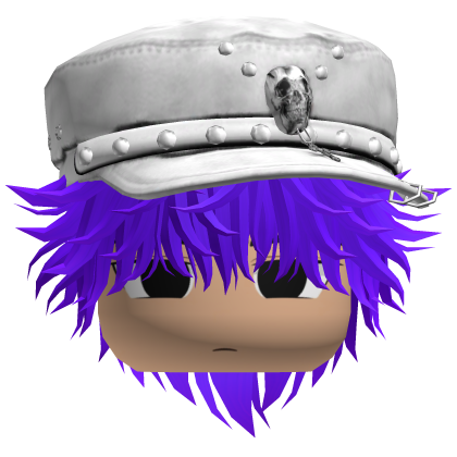 Fluffy Emo White Beret Y2K Boy Hair (Purple)