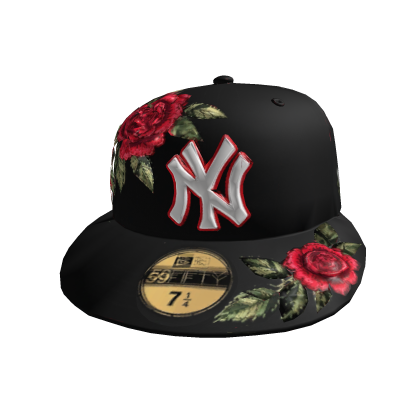 NYC Rose Embroidery Fitted Hat 