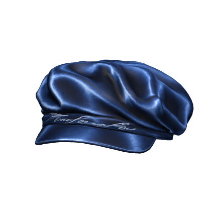 Blue Leather Y2K Newsboy Hat