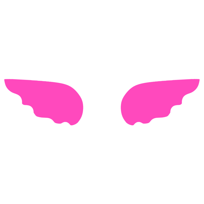 ♡ Cute Simple Sticker Angel Wings in Hot Pink