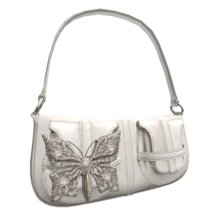 Butterfly Crystal Soft purse 2000s (White)