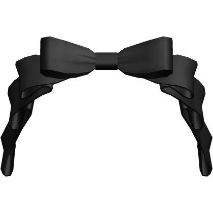 black adorable frilly head bow Roblox item