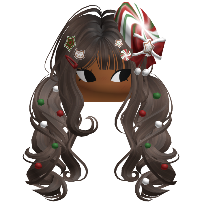 ♡ Christmas Peppermint Pigtails (Brown)