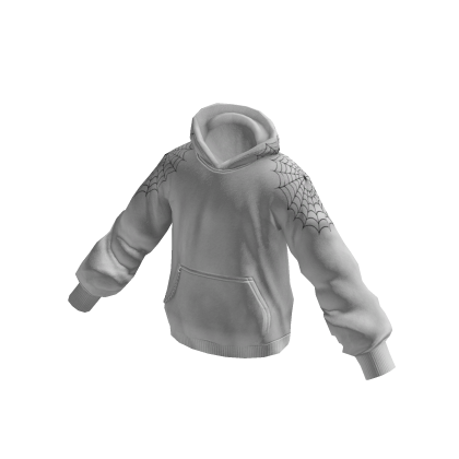 Goth Spiderweb Hoodie w/ Chain (Light Gray)