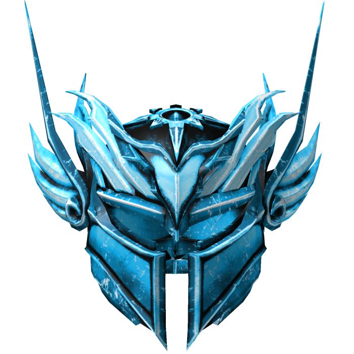 Cyan Sunset Warrior Helmet