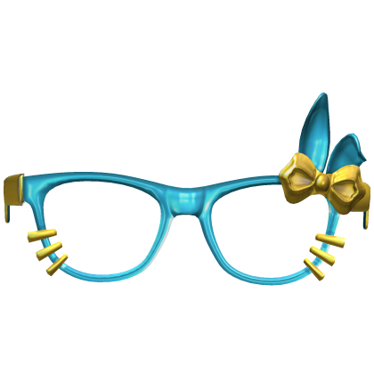Blue & Yellow Bunny Ear Glasses Bow Roblox item