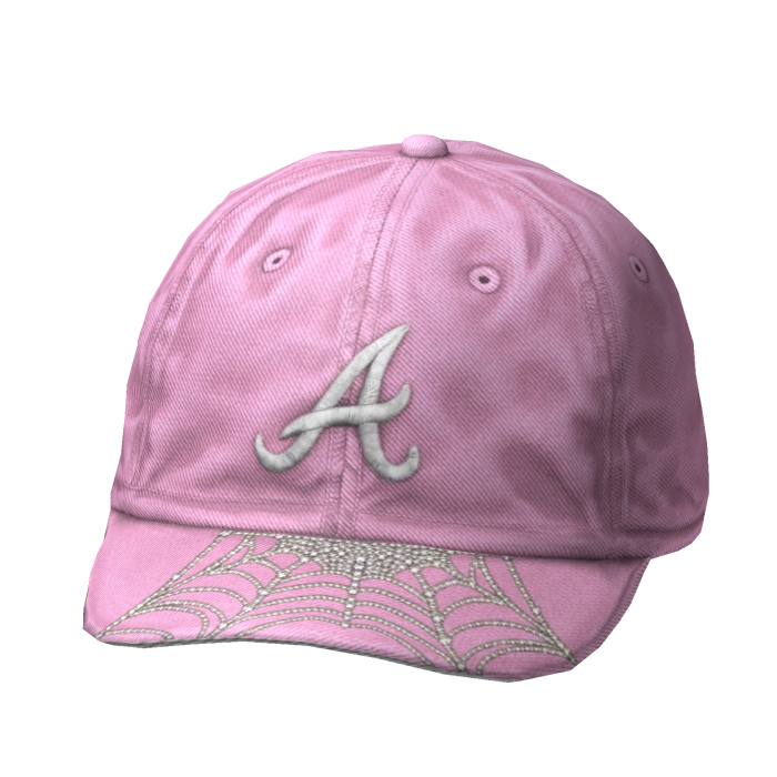 Pink Web Fitted Cap - Tilted
