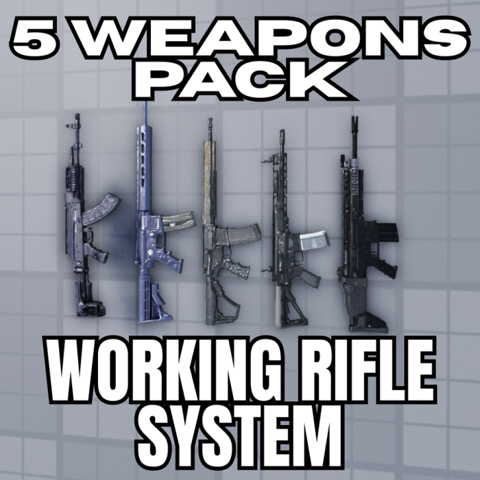 (WORKING GUN) 5 Rifle Weapons Pack [PBR] preview 1