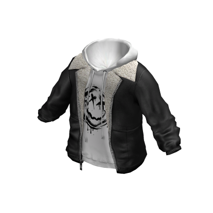 Black layered hoodie jacket-WS