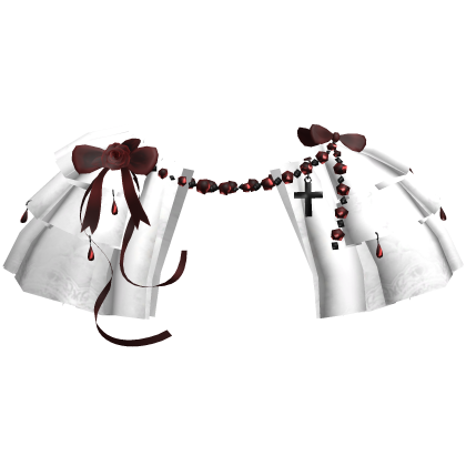 White Victorian Lace Red Ribbon Collar 3.0