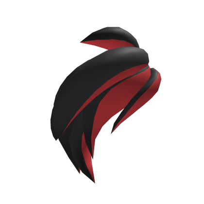 Black Red Long Hair Tuft Bangs Roblox item