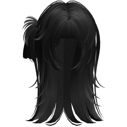 messy y2k spiky scene hair -black Roblox item