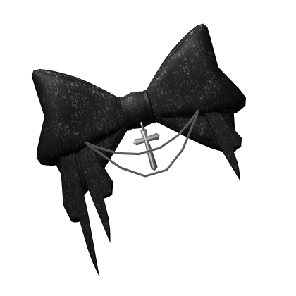 𝜗𝜚 Black Gothic Bow Hair Clip w/ Cross Roblox item