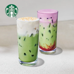 ice strawberry matcha latte