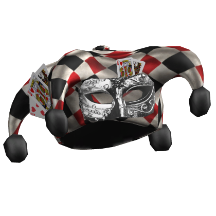 Red Jester Checkered Maximalist Monochrome Hat