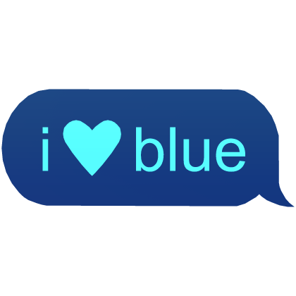 i heart blue colour text