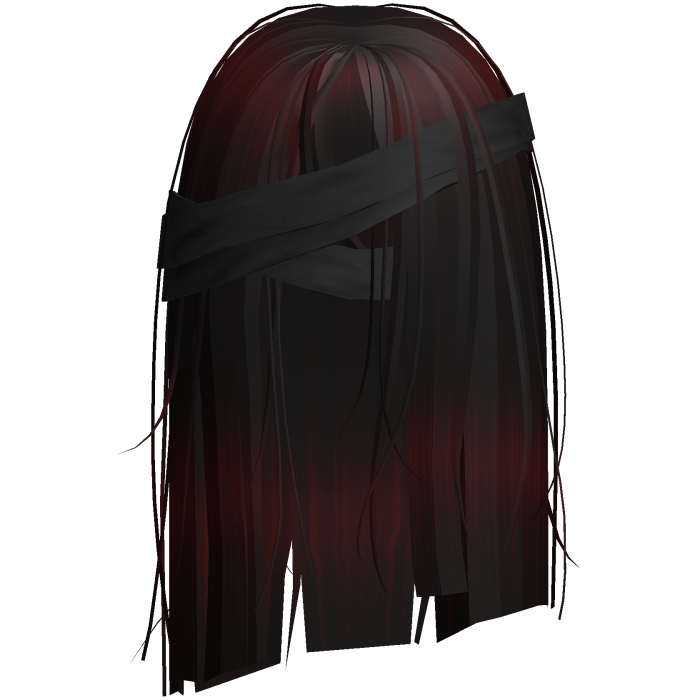 Horror Red Black Short Hair w Black Bandages